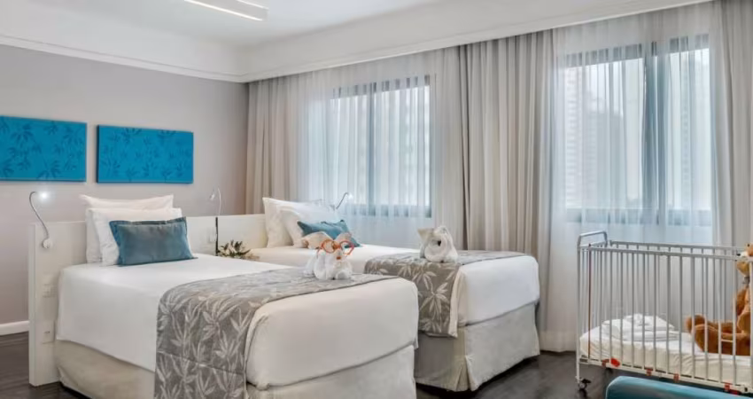 Flat totalmente mobiliado com 33m² 1 dormitório 1 vaga para locação em Moema.