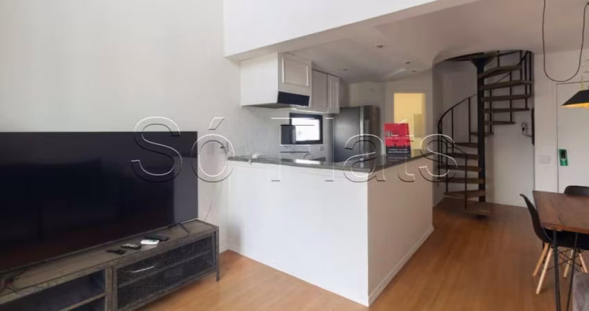 Tríplex no Place Vendome 78m² 2 dorms prox. da Av. Ibirapuera disponível locação