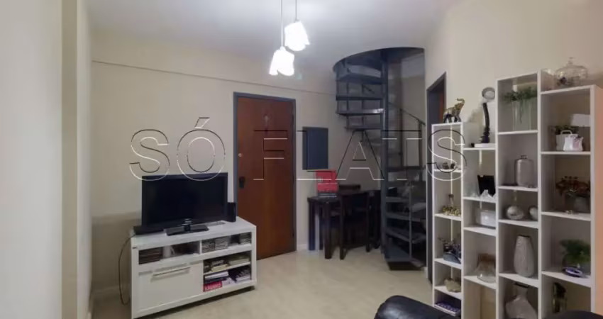 Flat place vendome disponível para venda com 50m², 01 dorm e 01 vaga de garagem
