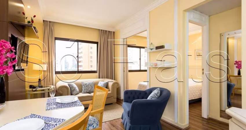 Flat no The World 30m², 1 dorm e 1 vaga disponível locação na Vila Olímpia.