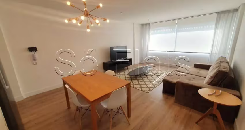 Studio no residencial pamplona para locação contendo 1 dormitório e 57m² no coração da av paulista.