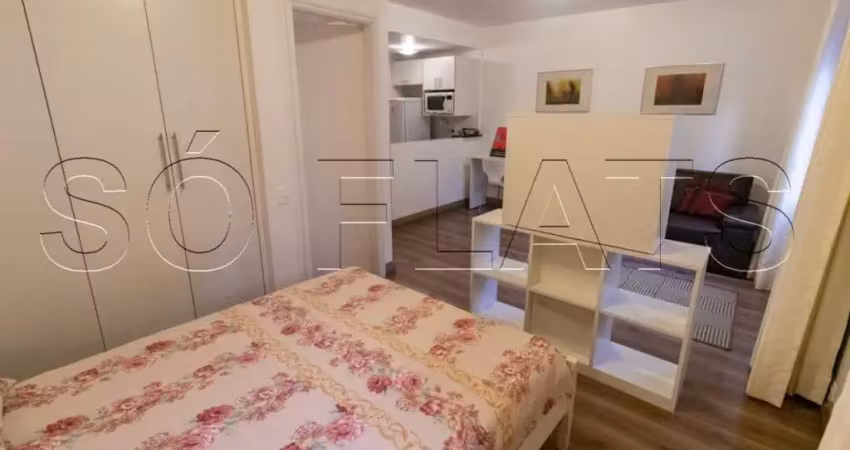 Flat New Citi com 32m² disponível para para locação mobiliado no Itaim próximo a Av. 9 de Julho.