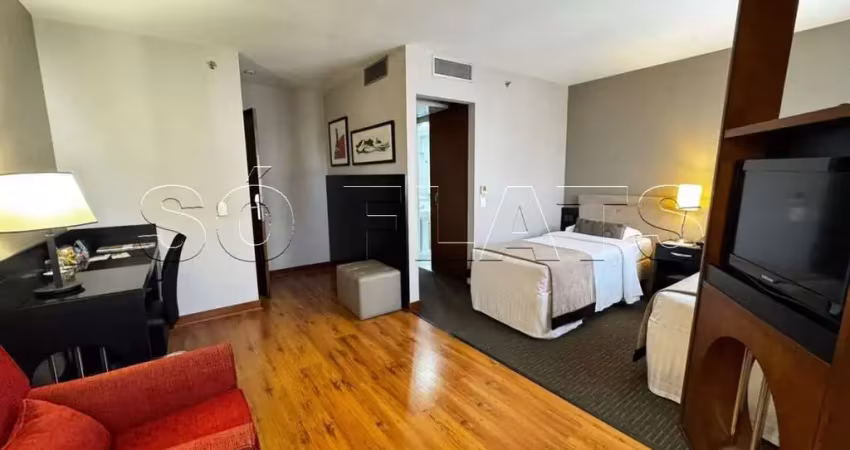 Apartamento mobiliado na rua funchal para investimento em oportunidade única!
