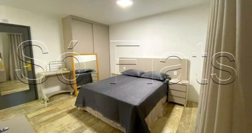Flat no Interative com 23m², 1 dormitório e 1 vaga disponível para locação no Jardim Paulista.