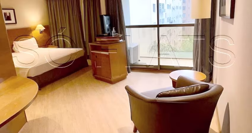 Flat Transamérica Executive Paulista disponível para venda com 31m² e 01 vaga de garagem