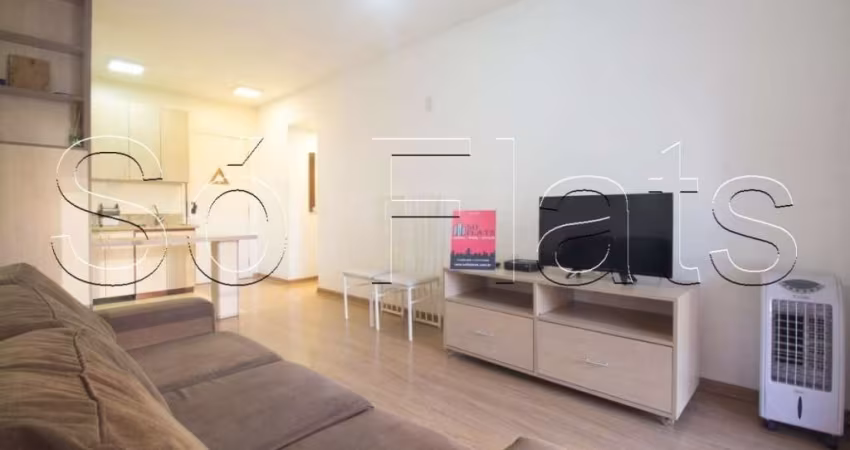 Flat disponível para locação no The Plaza com 1 dormitório com excelente localização no Jd Paulista.