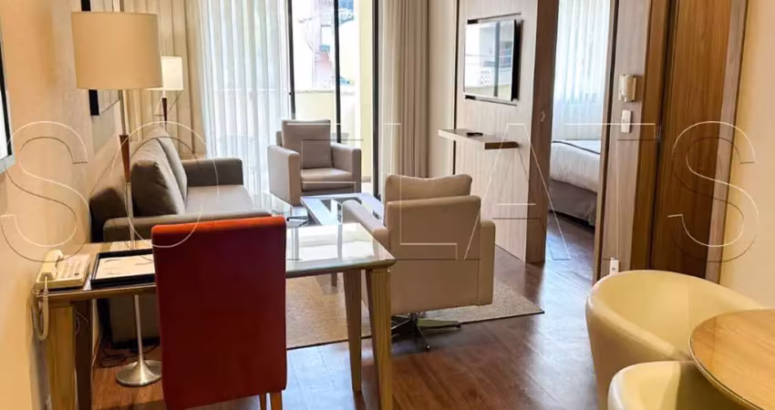 Flat george v casa branca disponível para venda com 66m², 01 dorm e 01 vaga de garagem