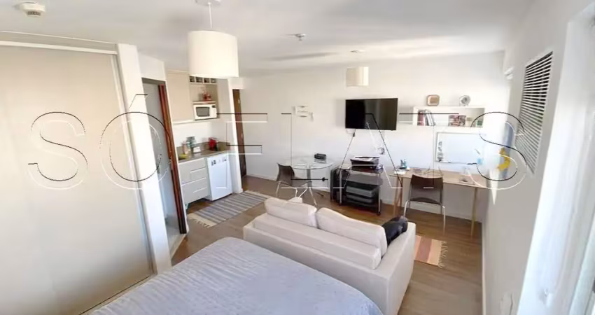 Flat transamérica international plaza disponível para venda com 26m² e 01 vaga de garagem