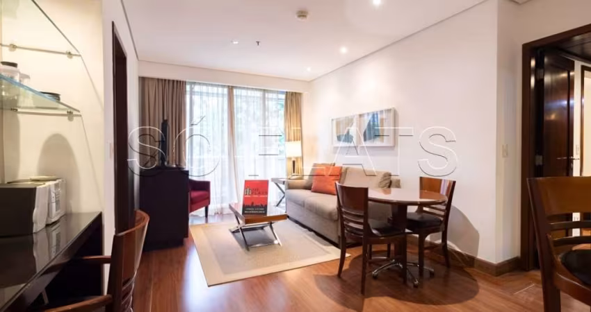 Lindo flat George V com 80m², 2 dormitório e 1 vaga de garagem disponível  no Itaim Bibi