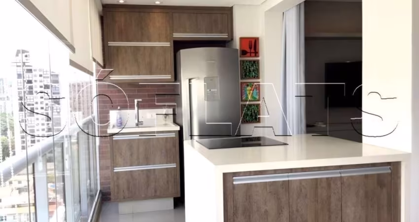 Apartamento na Vila Olímpia com 01 dormitório e varanda Gourmet