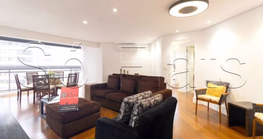 Flat no The Sutton House com 120m² 2 dormitórios 3 vagas em Moema disponível para locação.