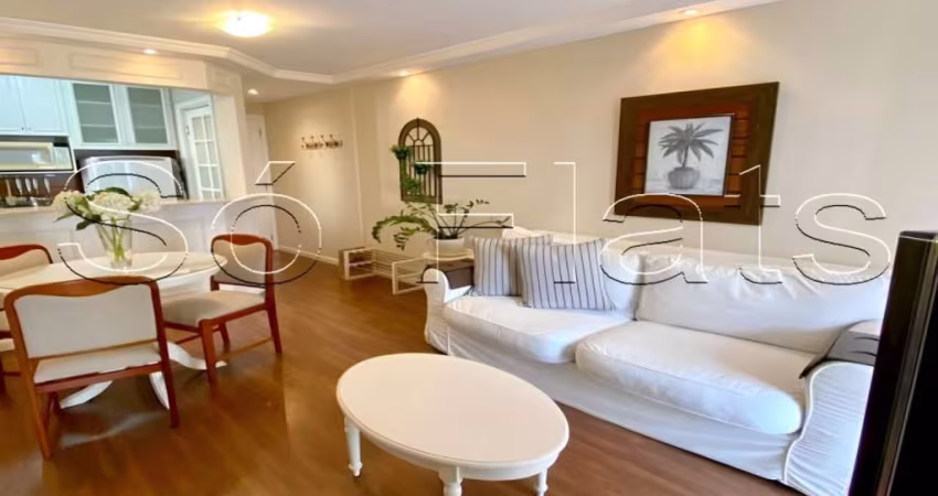 Flat no Estanconfor Moema com 1 dormitório disponível locação próximo da Av dos Bandeirantes.
