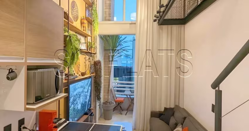 Flat estilo duplex totalmente mobiliado à venda no Brooklin.