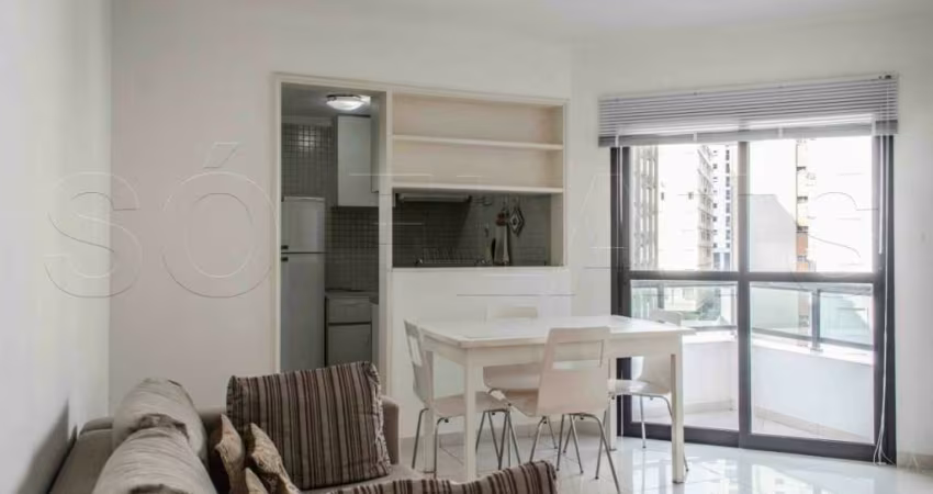 Apartamento com 02 dormitórios mobiliado e com serviços nos Jardins