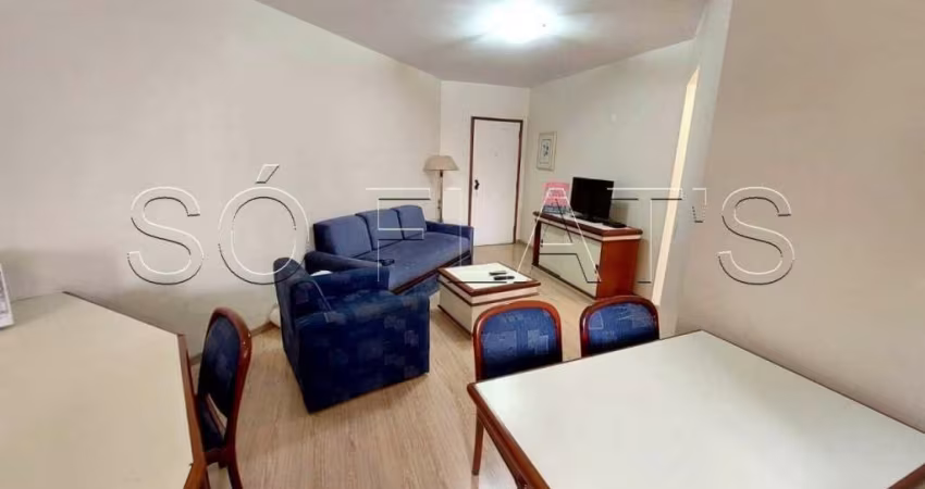 Apartamento com 45m² no Jardim Paulista totalmente mobiliado.