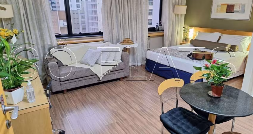 Studio no Transamérica Jardins disponível para locação contendo 43m², 1 dormitório e 1 vaga.