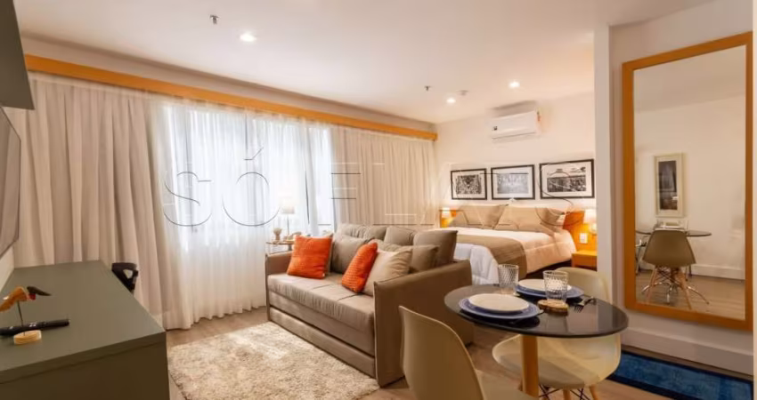Flat Transamérica Jardins disponível para venda com 28m² e 01 vaga de garagem