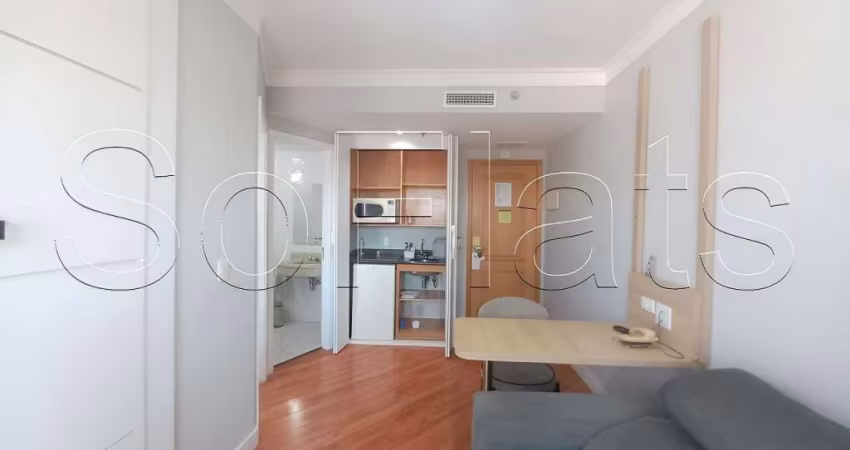 Flat mobiliado disponível para venda com 28m² e 01 vaga de garagem