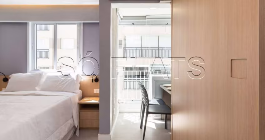 Flat estilo studio no You link Paulista disponível para locação próximo da Avenida da Liberdade.