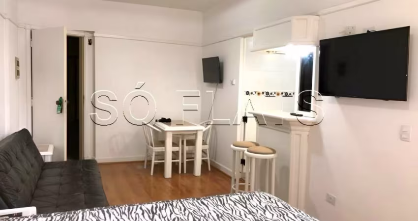Flat Champ´s Elysées disponível para venda com 33m², 01 dormitório e 01 vaga de garagem