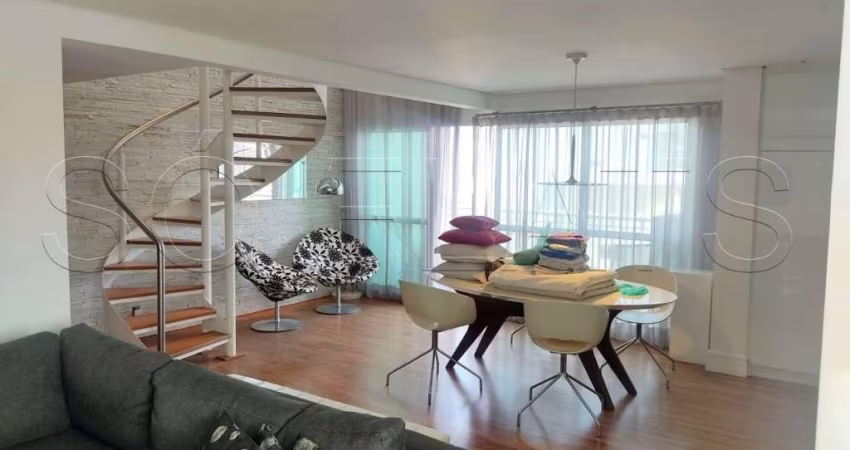 Duplex no Blue Loft com 50m², 1 dormitório e 1 vaga, disponível para locação na Vila Nova Conceição.