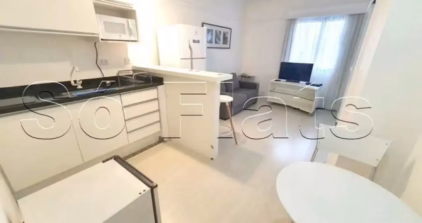 Flat disponível para locação no cerqueira césar, próximo ao shopping pamplona e  av 9 de julho.