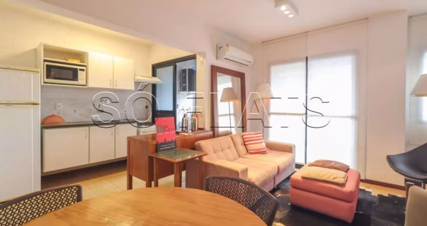 Flat mobiliado, disponível para venda com 42m², 01 dorm e 01 vaga
