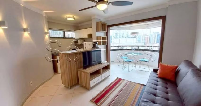 Apto no Paulista Wall Street disponível para locação com 48m², 1 dorm e 1 vaga nos Jardins.