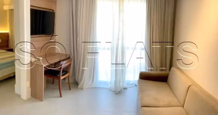 Apto no the palace com 36m², 1 dormitório  e 1 vaga, disponível para locação em moema.