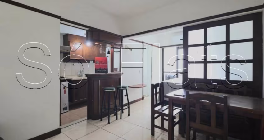 Flat com uma localização privilegiada e totalmente mobiliado disponível para locação.