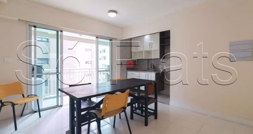Apto disponível para locação no Estanconfor Villa Paulista todo mobiliado, 56m², 2 dorms e 1 vaga.