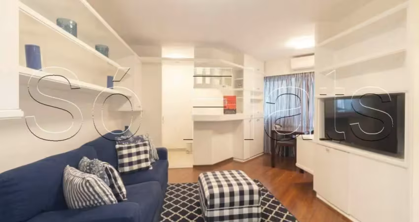 Apto totalmente equipado disponível para locação próx da av paulista contendo 40m², 1 dorm e 1 vaga.