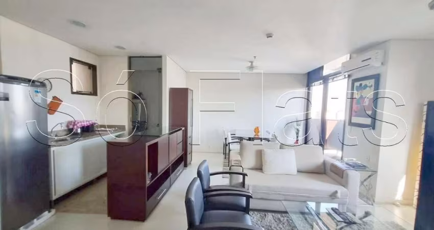 Flat no Staybridge Suítes, no Itaim Bibi, disponível para locação com 1 dormitório e 2 vagas.