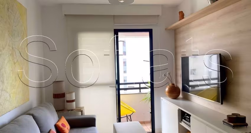 Flat mobiliado disponível para venda com 54m², 2 dormitórios e 2 vagas de garagem