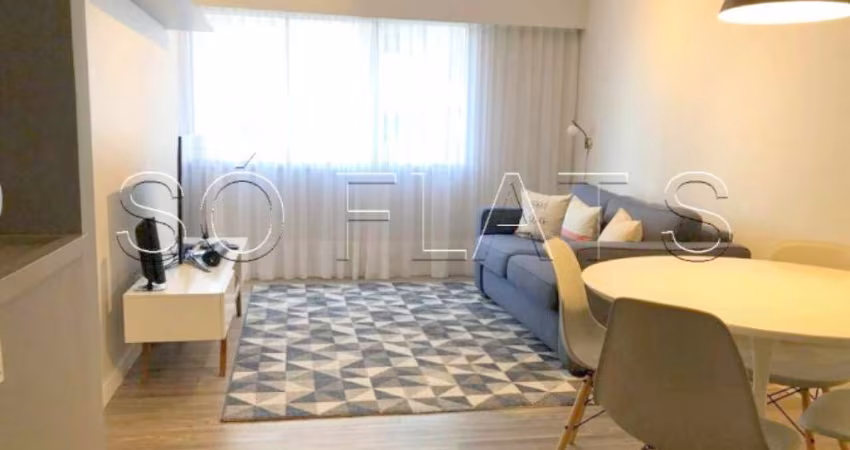 Apto no Saint Paul reformado com 1 dormitório, 42m² e com varanda, disponível para locação.