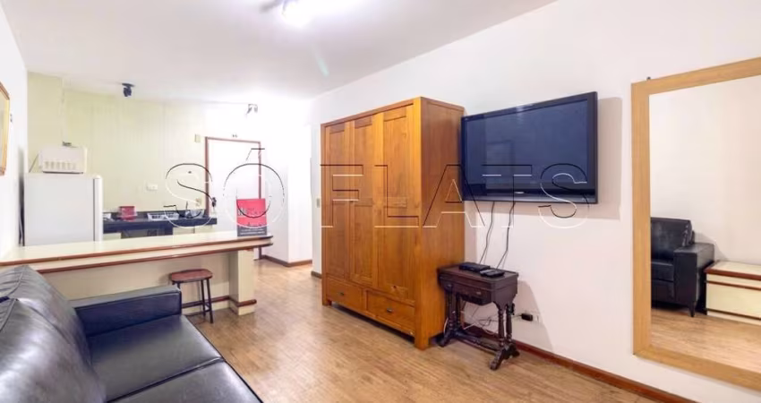 Flat no The Plaza com 50m² 1 dormitório 1 vaga de garagem disponível para locação nos Jardins.