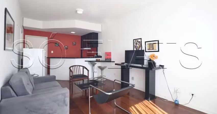 Apto no le bougainville com 57m², 1 dorm e 1 vaga de garagem, disponível locação em alphaville.