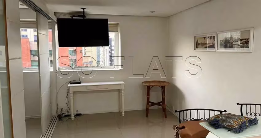 Flat no le premier disponível para locação com 29m² e 01 vaga de garagem.