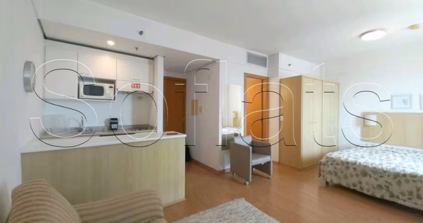 Apto para locação no Comfort Alphaville, contendo 1 dormitório e 1 vaga de garagem.