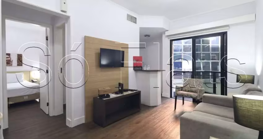 Flat para locação com 1x dormitório 40m² na rua do shopping center 3. ao lado da av. paulista.