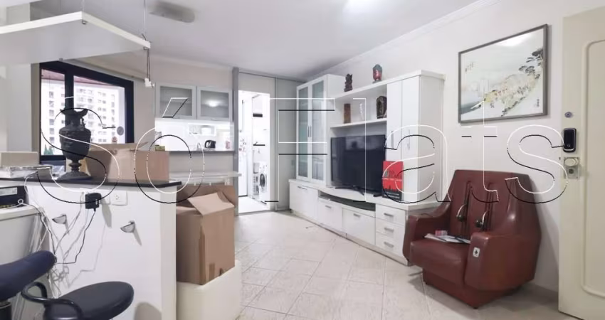 Flat com excelente localização próximo do Ginásio Ibirapuera e da Av. Paulista, disponível locação.