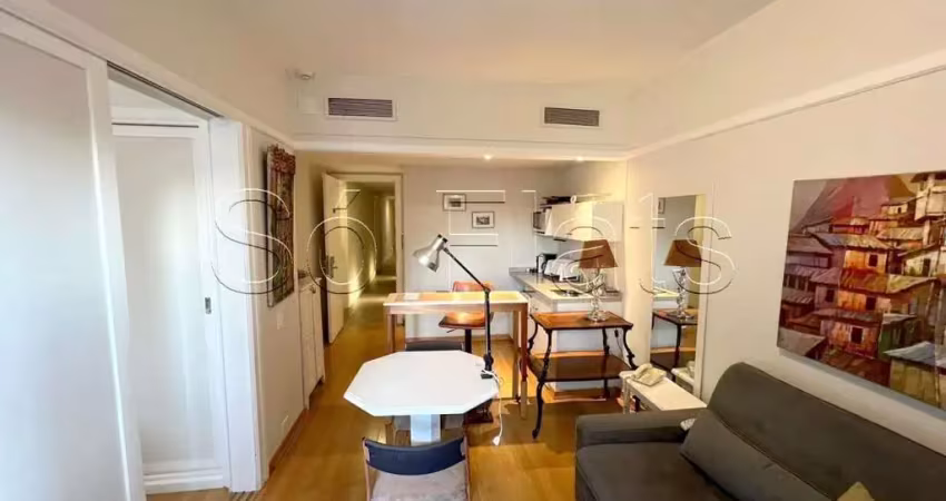 Apto no ninety contendo 33m², 1 dormitório e 1 vaga localizado nos jardins, disponível para locação.