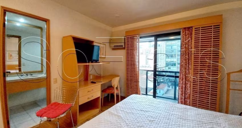 Flat no Interative com 23m², 1 dormitório e 1 vaga de garagem nos Jardins, disponível para locação.