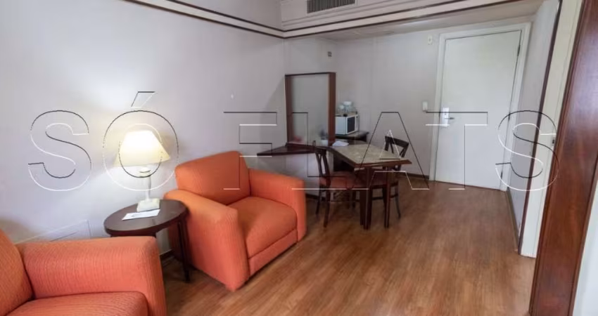 Flat com 1 dormitório mobiliado com serviços no Jardins com Serviços Hoteleiros e lazer.