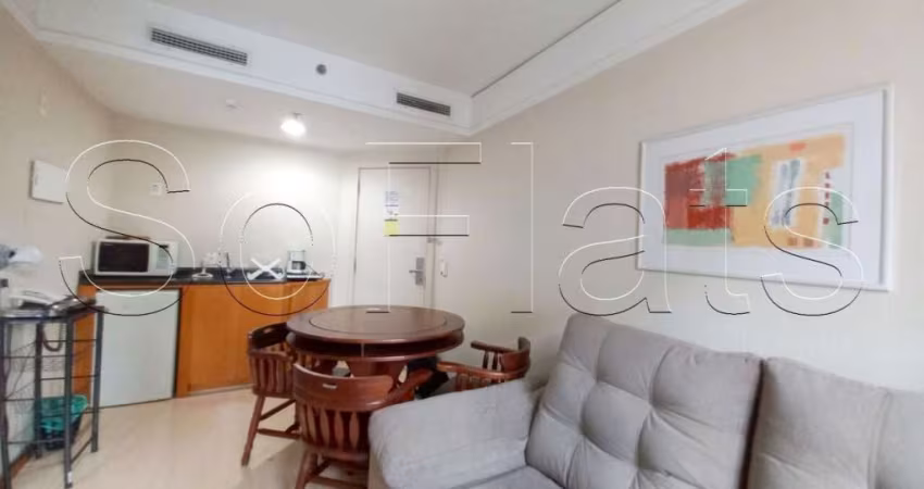 Flat no The Privilege contendo mobília completa, 33m², 1 dormitório e 1 vaga em Moema.