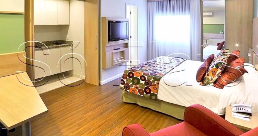 Flat Nações Unidas disponível para locação em Santo Amaro próximo a Marg. Pinheiros.
