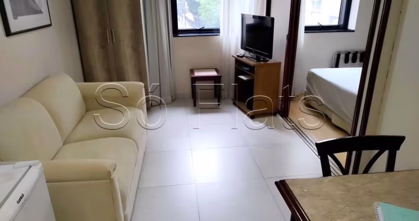 Apto no Le Premier contendo 28m², 1 dormitório e 1 vaga, disponível para locação no Jardim Paulista.