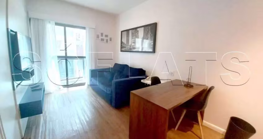 Flat no the town disponível para locação contendo 33m², 1 dormitório e 1 vaga de garagem.