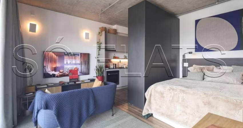 Studio Ayra Pinheiros, flat disponível para locação contendo 38m², 1 dormitório e 1 vaga.
