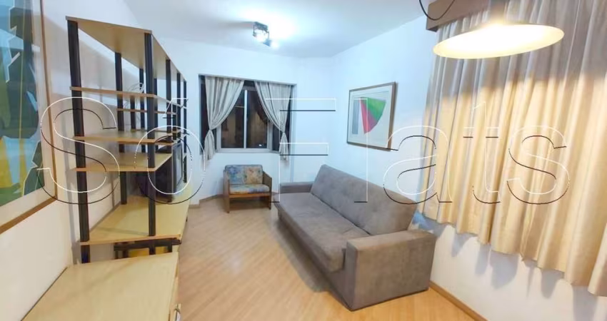 Flat Ambassador, mobiliado e disponível para venda com 41m², 01 dorm e 01 vaga